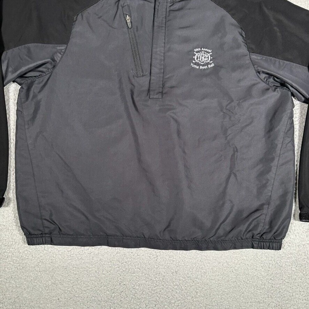 Zero Restriction Windbreaker Mens XL Black Tour Series 1/4 Zip Golf Pockets Logo - Picture 3 of 13